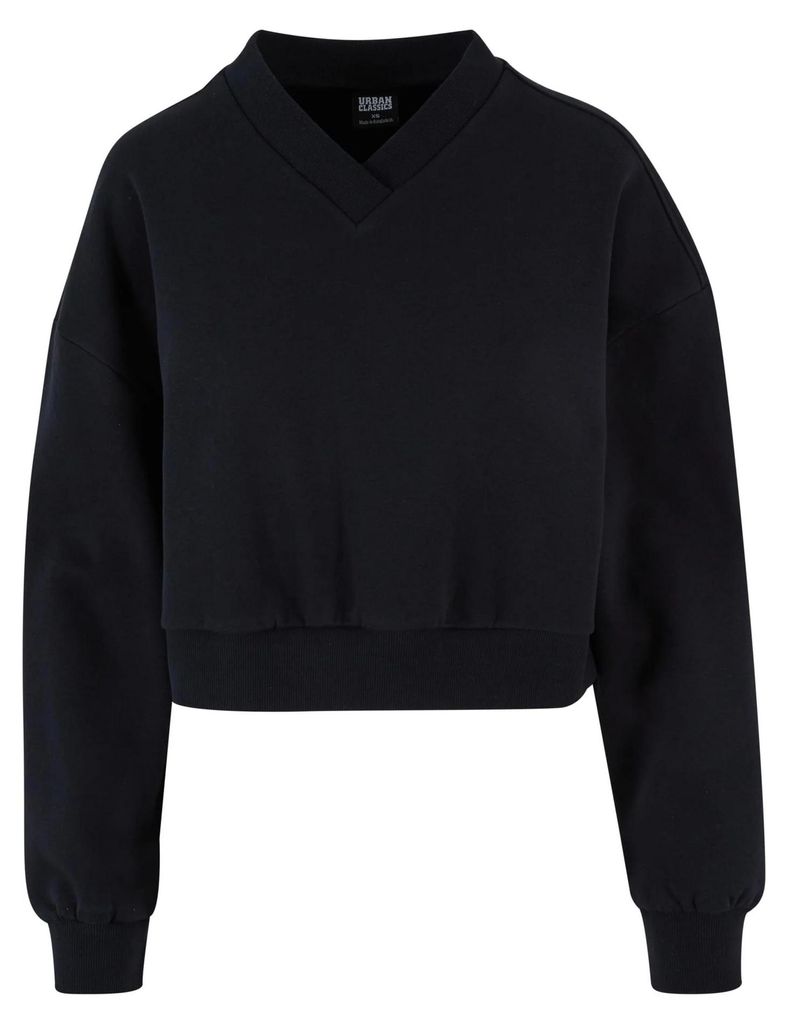 Urban Classics - Sweatshirt V-Ausschnitt für Damen TN1282 (S) (Schwarz)