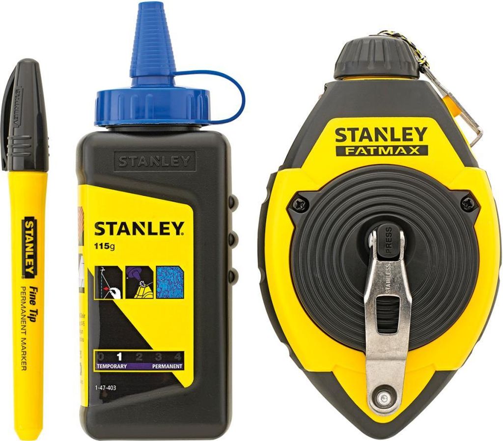 Stanley Schlagschnur-Set FatMax mit blauer Kreide, 30 m, Produktbild 