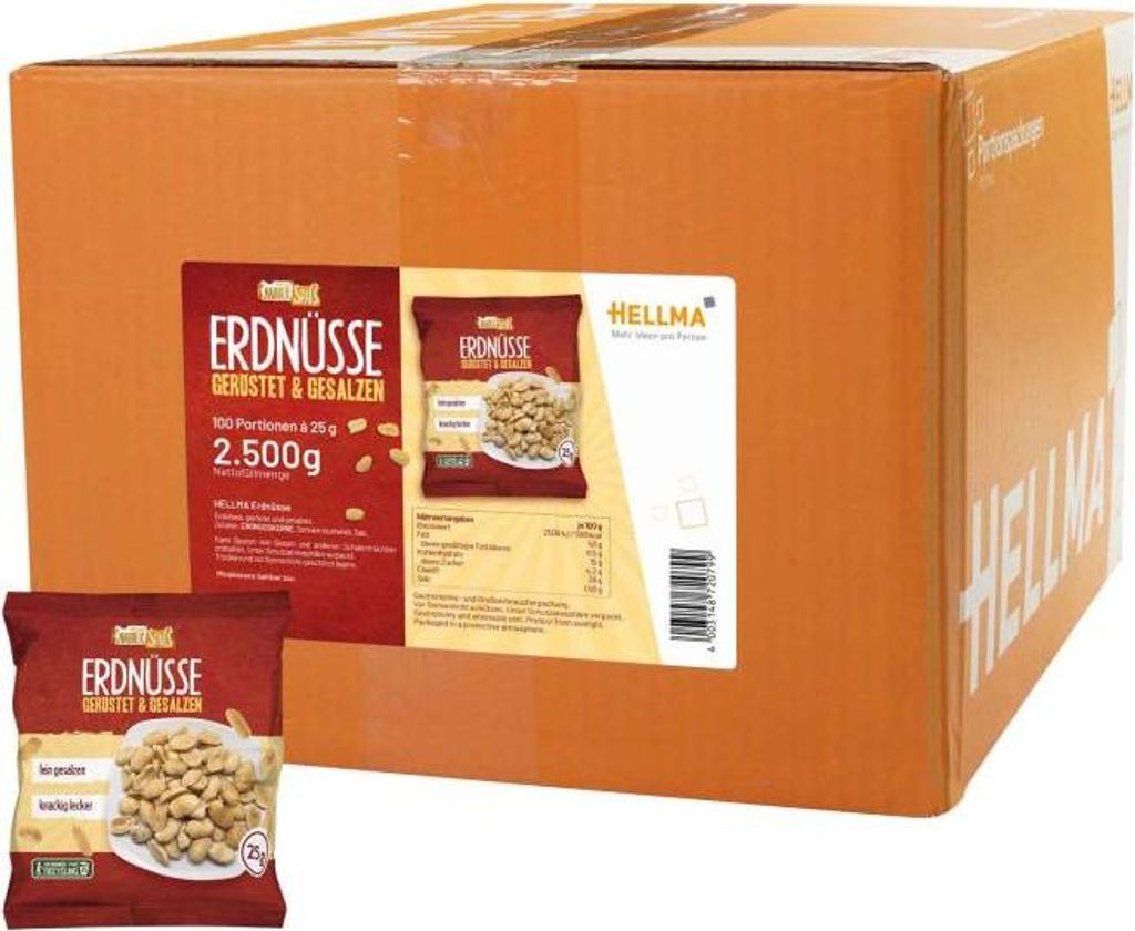 Hellma Erdnüsse - ca. 100 Einzelportionen à 25 g Produktbild 