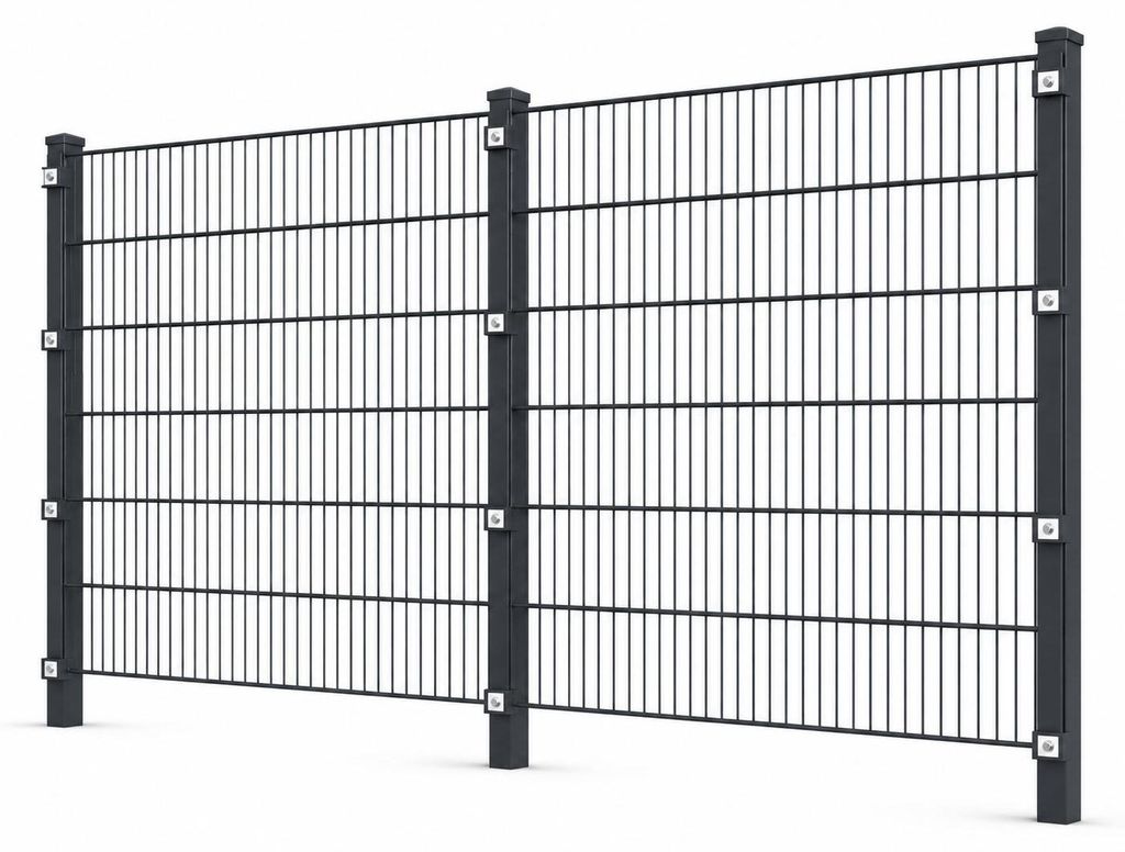 Doppelstabmattenzaun-Set (8/6/8) | 103 cm | Anthrazit | 10 Produktbild 