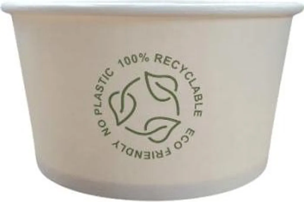 Barquette papier 350ml blanche 115mm - Contenant rigide et étanche (50)