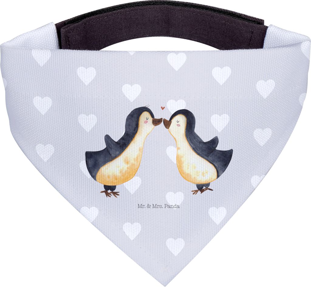 Mr. & Mrs. Panda Bandana Pinguin Liebe - Grau Pastell - Produktbild 