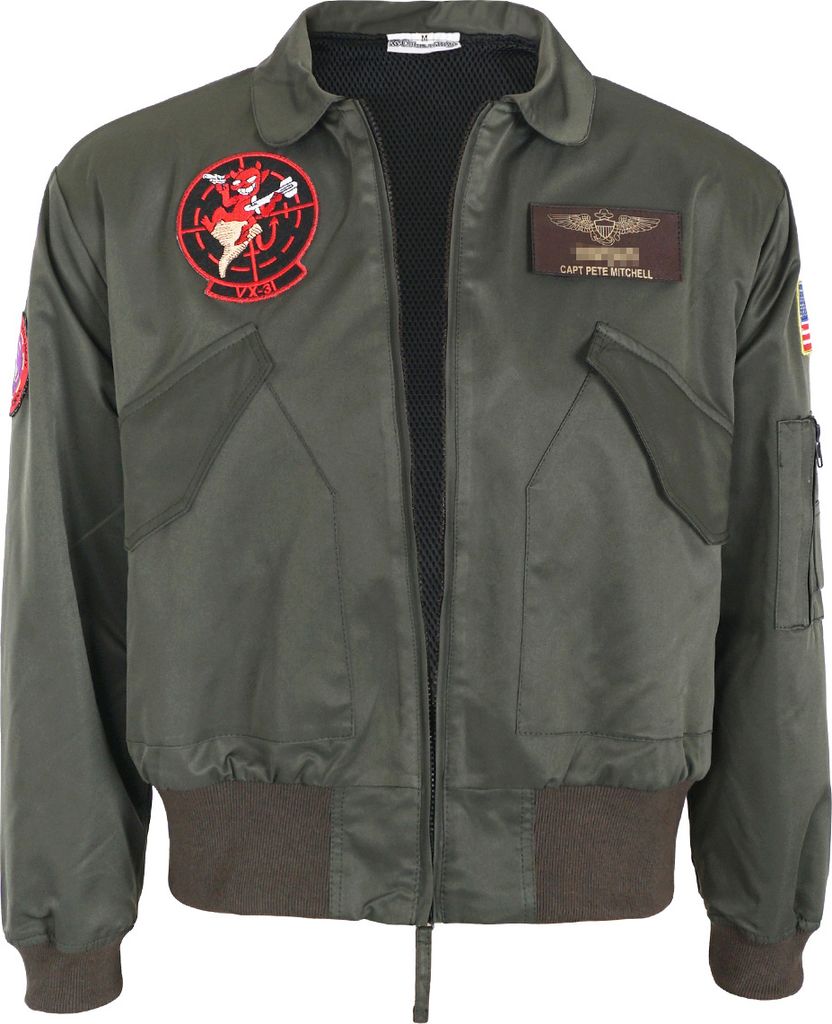 Bomberjacke von Maverick | Pete Mitchell Militär Jacke | Größe: L