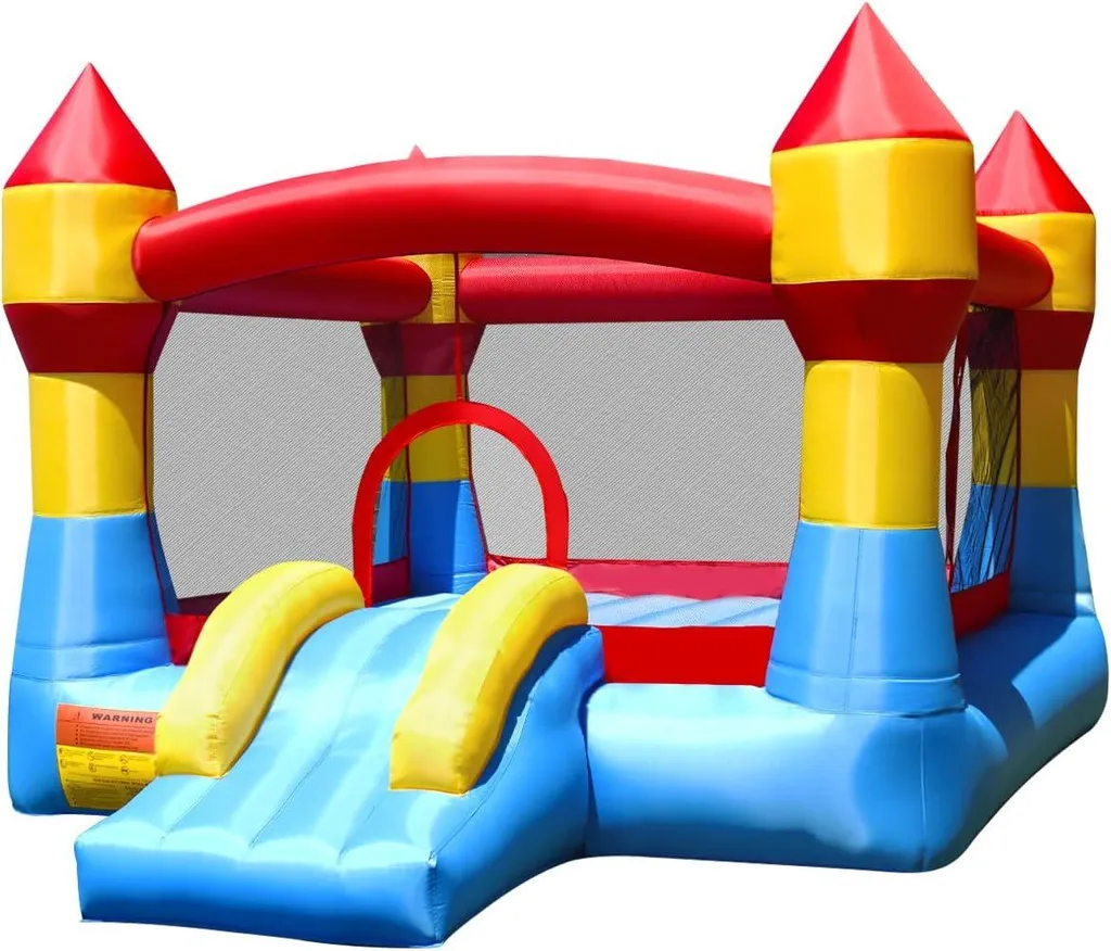 Château gonflable COSTWAY avec toboggan et aire de saut 370x280x230 cm