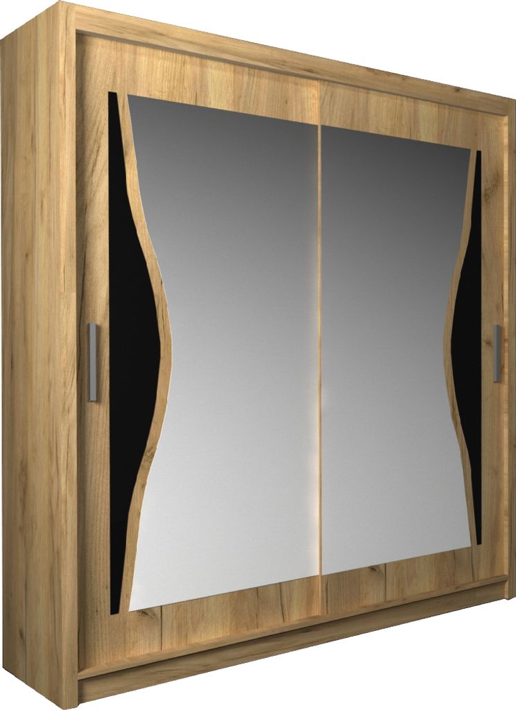Kleiderschrank mit Spiegel Tumia 180 Braun