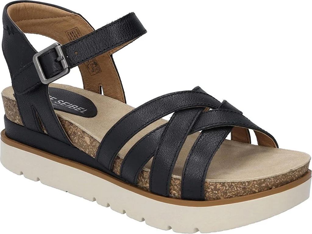 Josef Seibel - "Clea 14" Sandalen für Damen, Leder FS11958 (40 EU) (Schwarz)