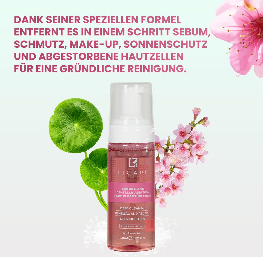 Licape Reinigungsschaum Gesicht | 150 ml | Gesichtsreinigung und Cleanser