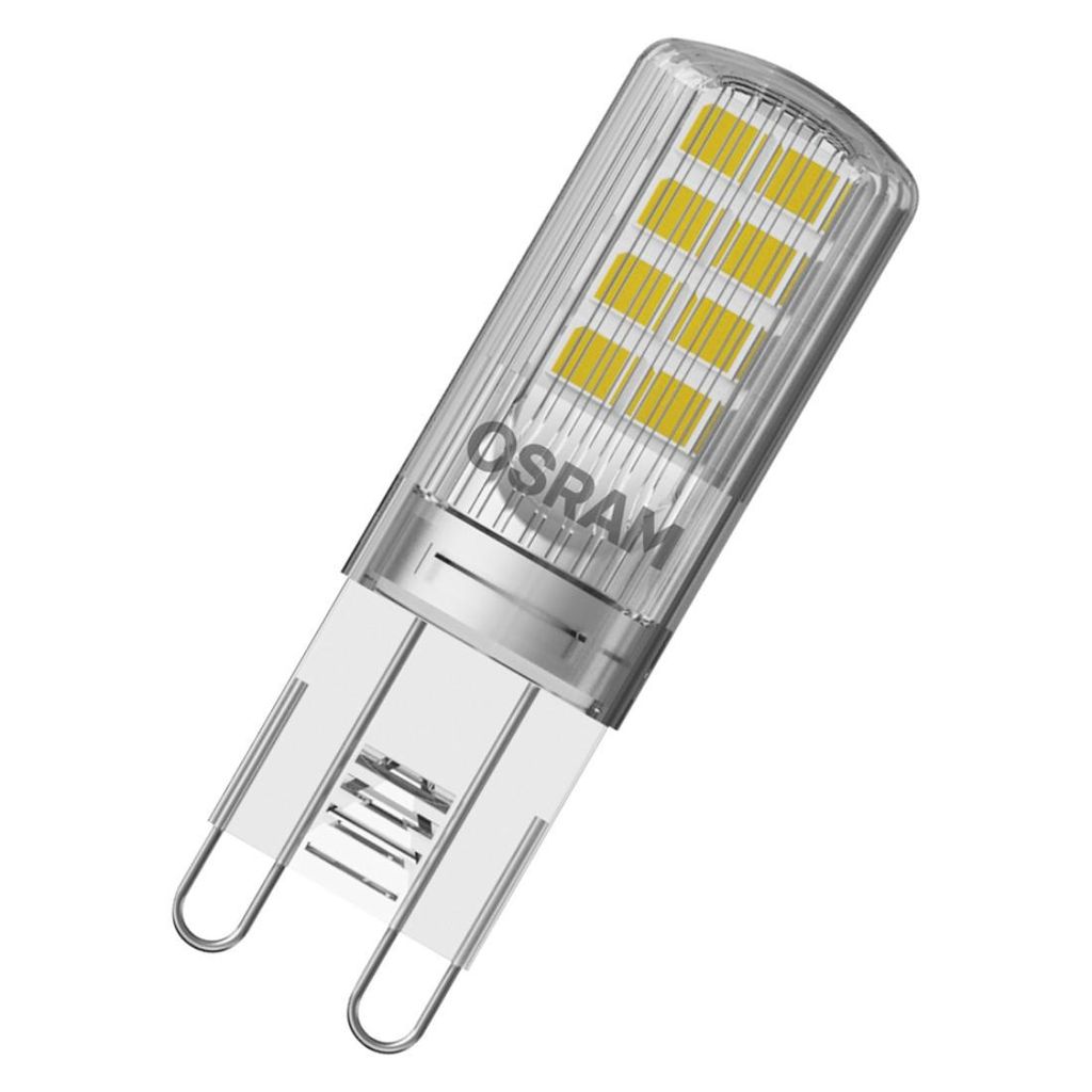 A single OSRAM LED light bulb with a G9 base is shown against a white background.
