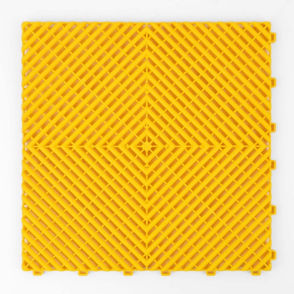Garagenboden Klickfliesen Gelb 40 x 40 cm Kunststoff Fliesen für Outdoor Bereich und Innenbereich Plastikfliesen