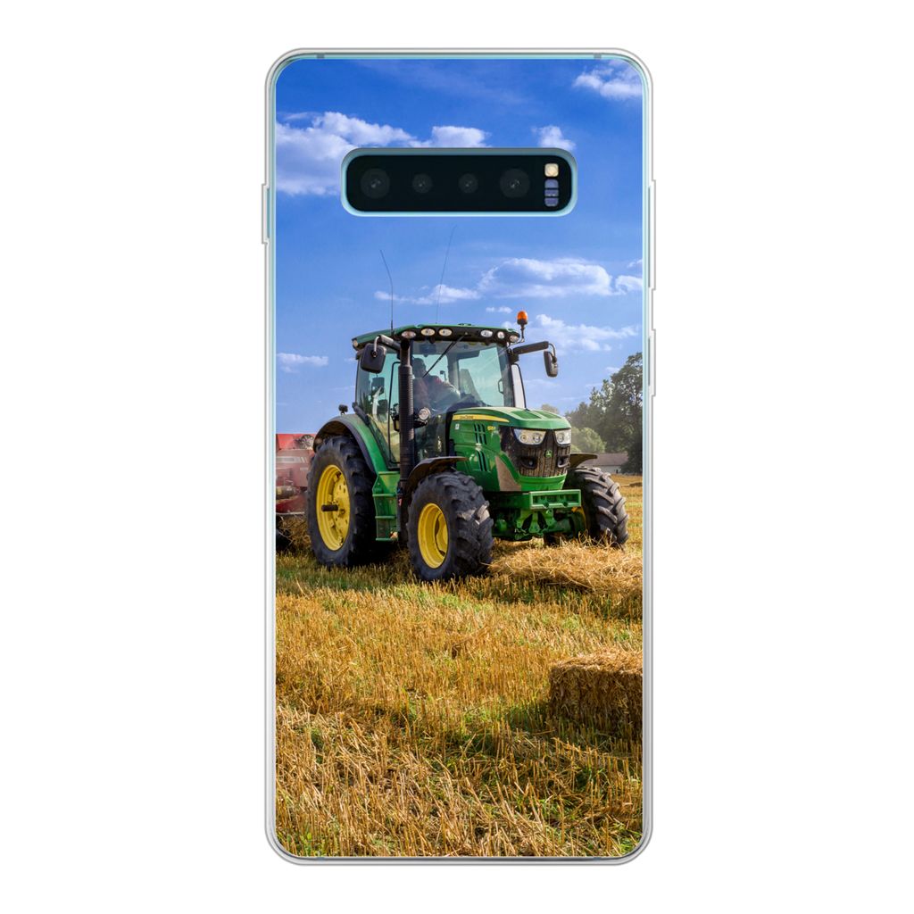 MuchoWow Handyhülle Schutzhülle Hülle für Samsung Galaxy S10 Lite Traktor - Bauernhof - Heu - Feld - Sonne - Landleben Silikon Softcase Handy...