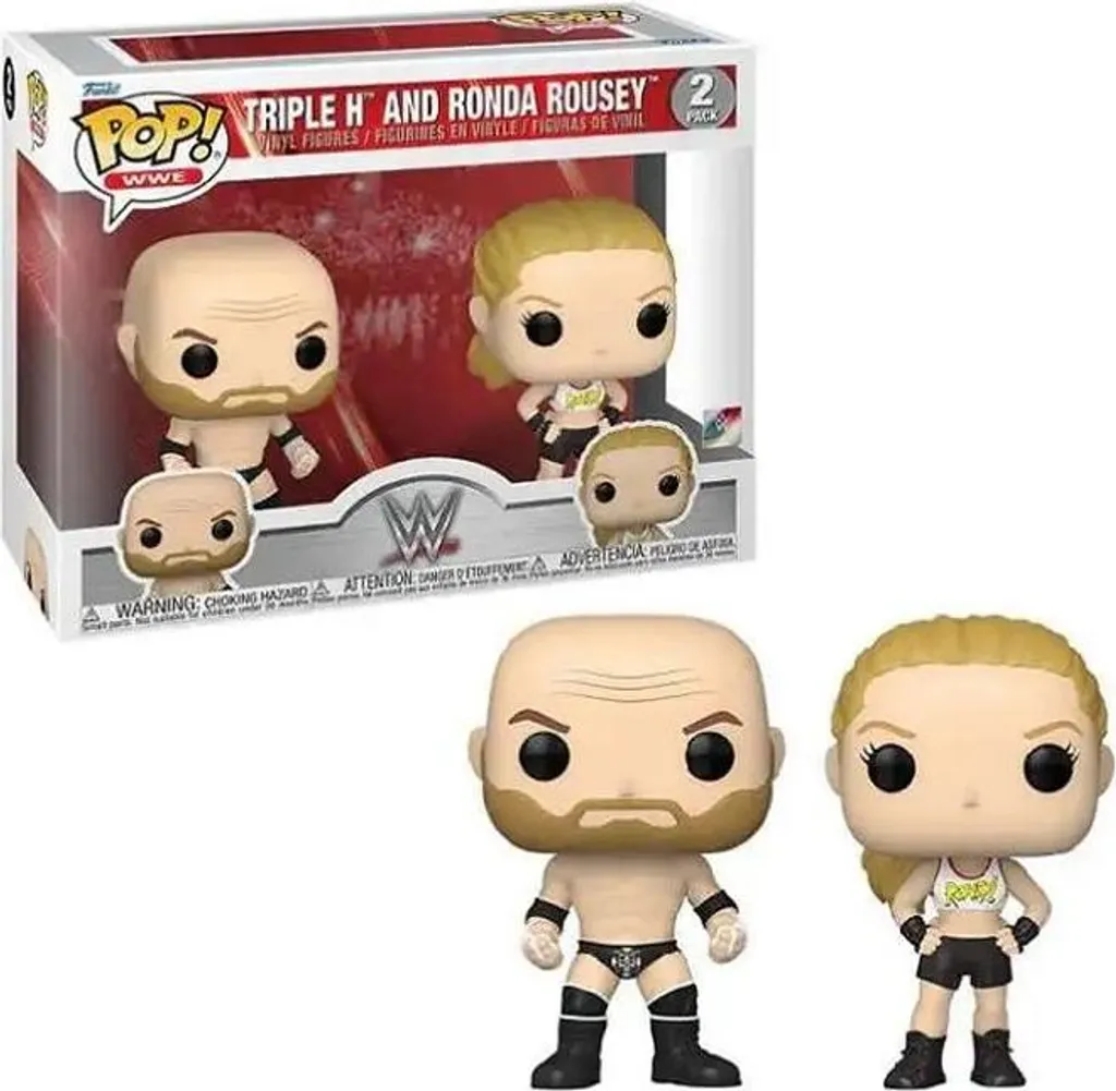 Coffret Funko Pop WWE Ronda Rousey et Triple H Protection Vitrine Pack #2
