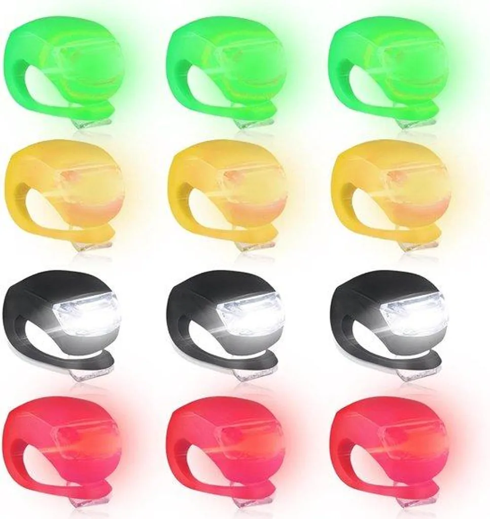 Sécurité poussette : 12 lampes LED silicone pour être vu la nuit et pluie