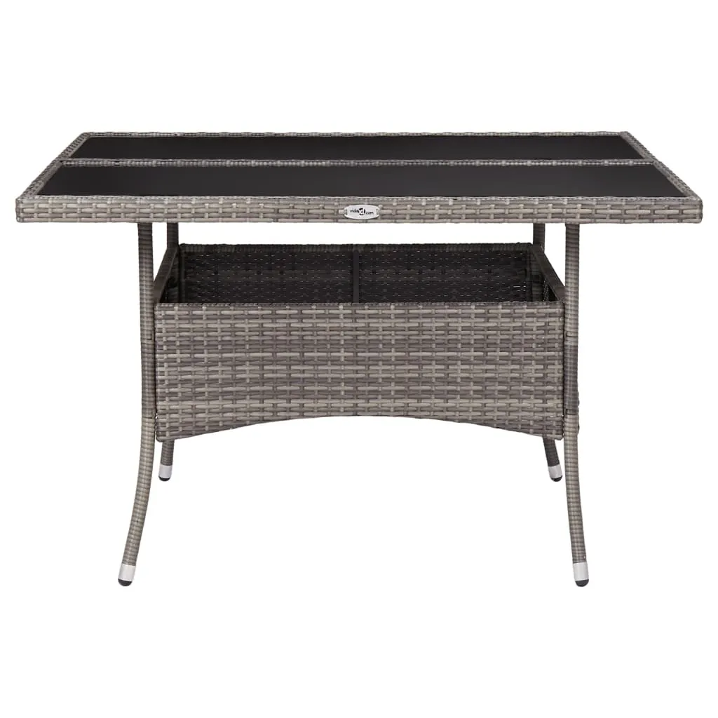 Table de salle à manger extérieure en rotin synthétique et verre