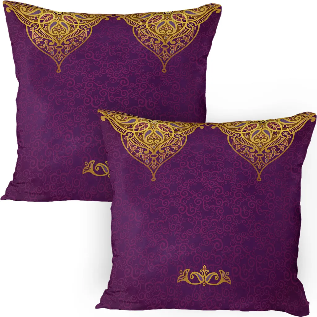 2 Federe Cuscini 80x80 Viola e Giallo ABAKUHAUS - Offerta Casa