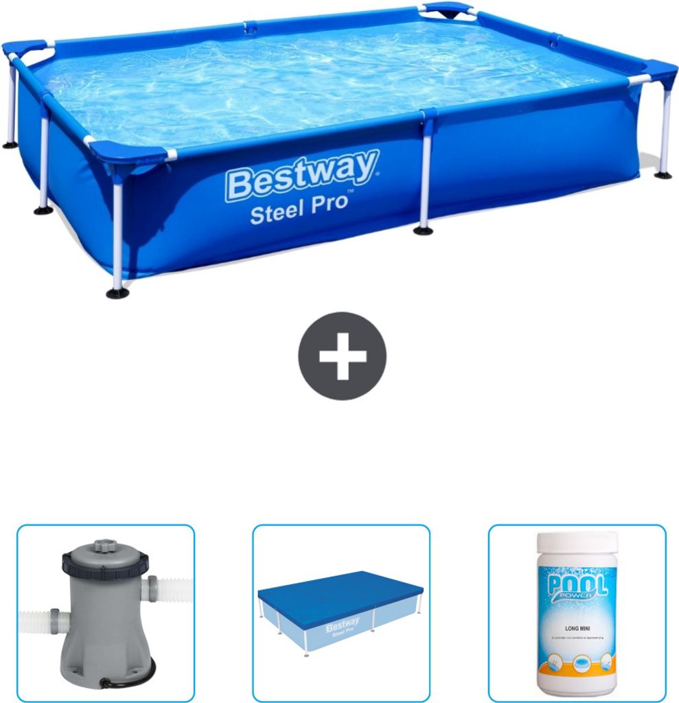 Basen Bestway prostokątny Steel Pro - 221 x 150 x 43 cm - Zdjęcie produktu 