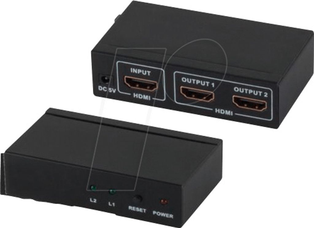 shiverpeaks --HDMI-Verteiler, 1 x IN 2 x OUT mit Netzteil, 4K2K, 3D, VER1.4