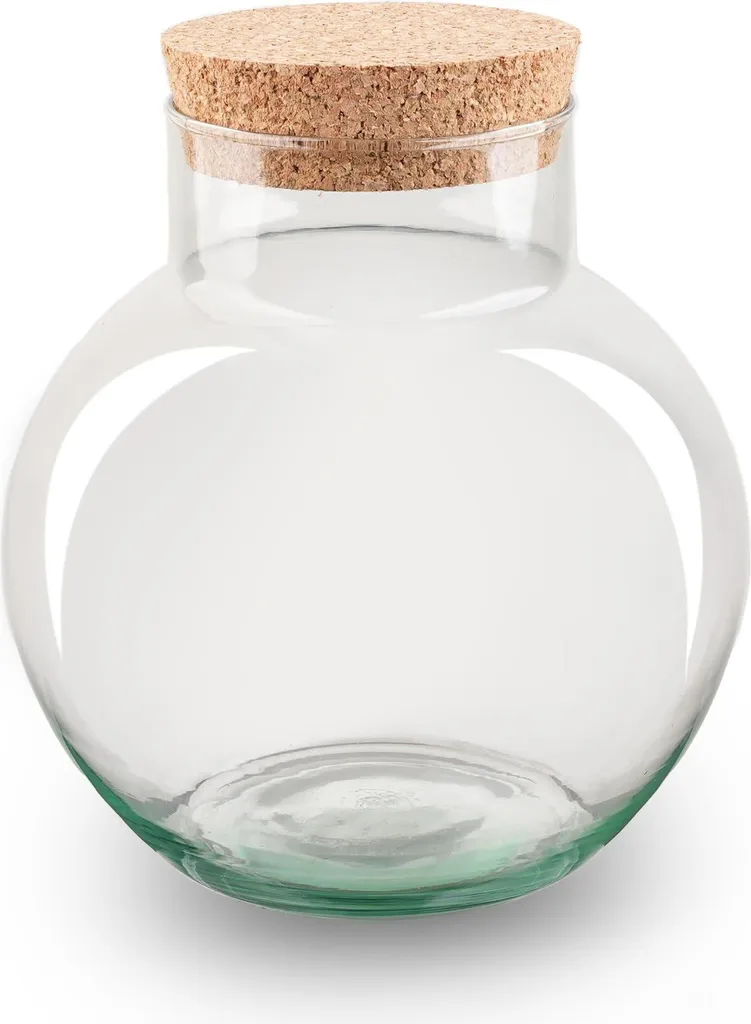 Terrarium en verre recyclé de 20 cm : design durable et bouchon étanche