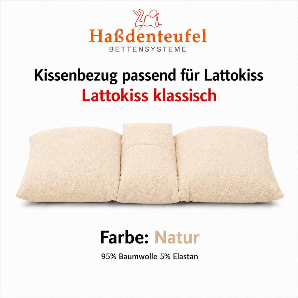 Kissenbezug passend für Lattoflex Lattokiss 35 × 80 cm Produktbild  KI-generiertes Bild