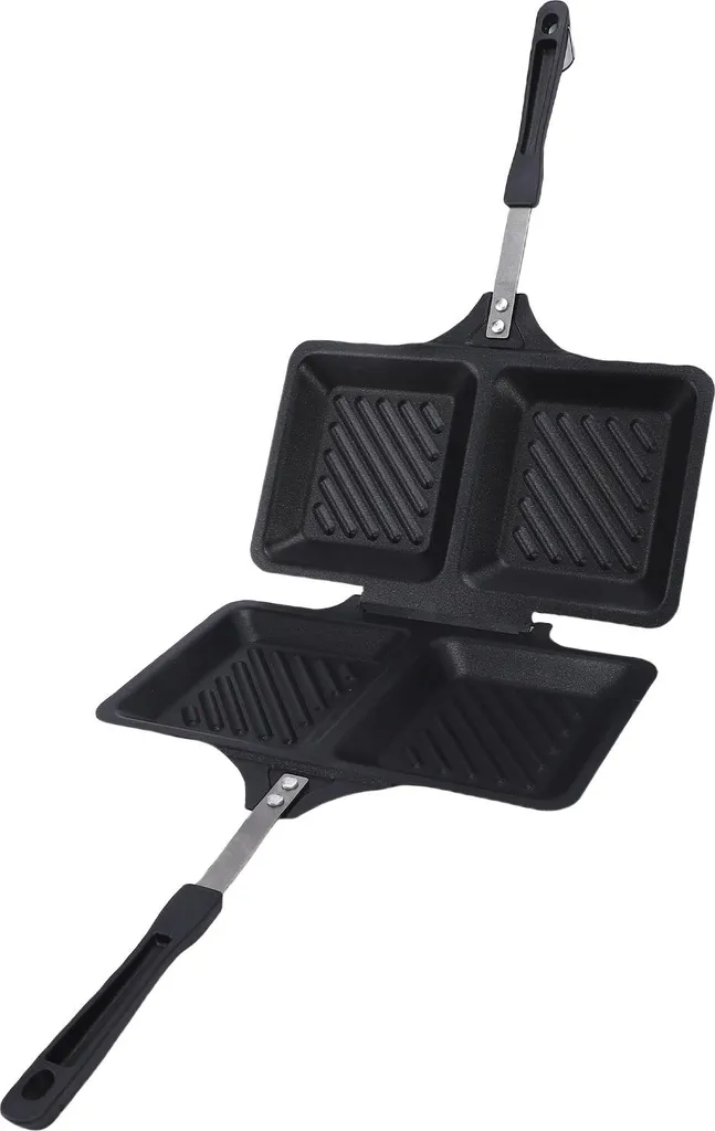 Poêle à sandwichs double face antiadhésive noire pour panini maison