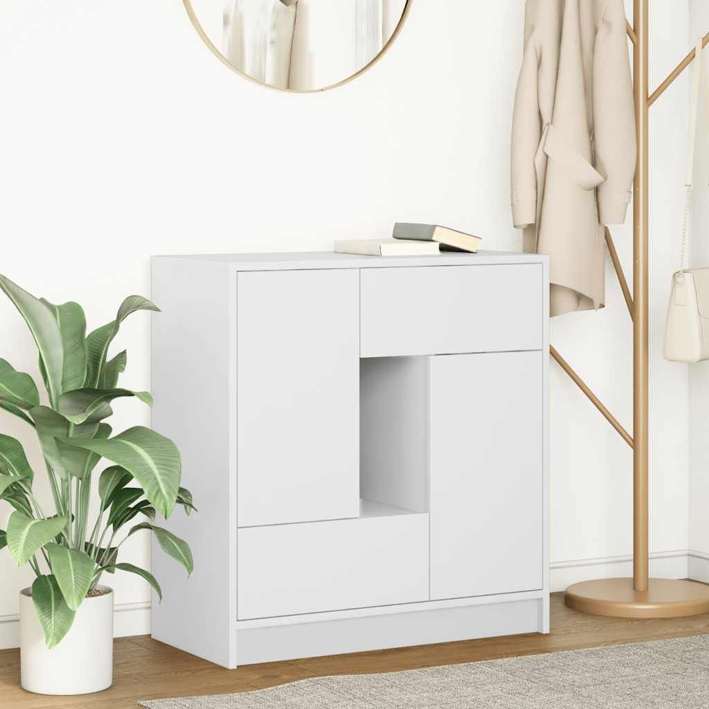 Maison Exclusive - Sideboard mit Schubladen und Türen Weiß 70,5x34x74,5 cm