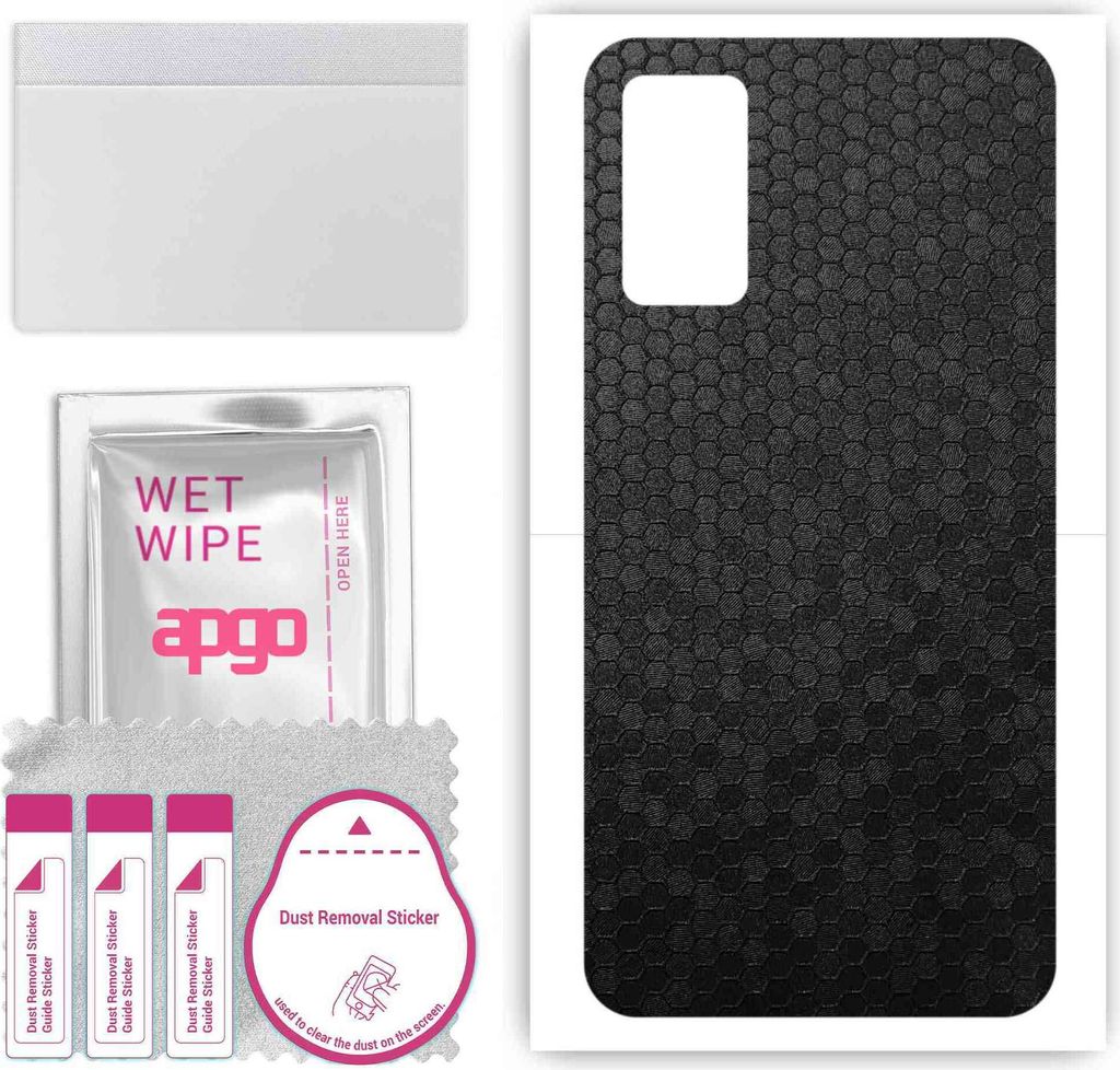 apgo Rückseite Schutzfolie, Skin, kompatibel mit Sharp Aquos V6 5G, Hinten Displayschutzfolie aus Vinylfolie, kratzfest, einfache Montage - Schwar...
