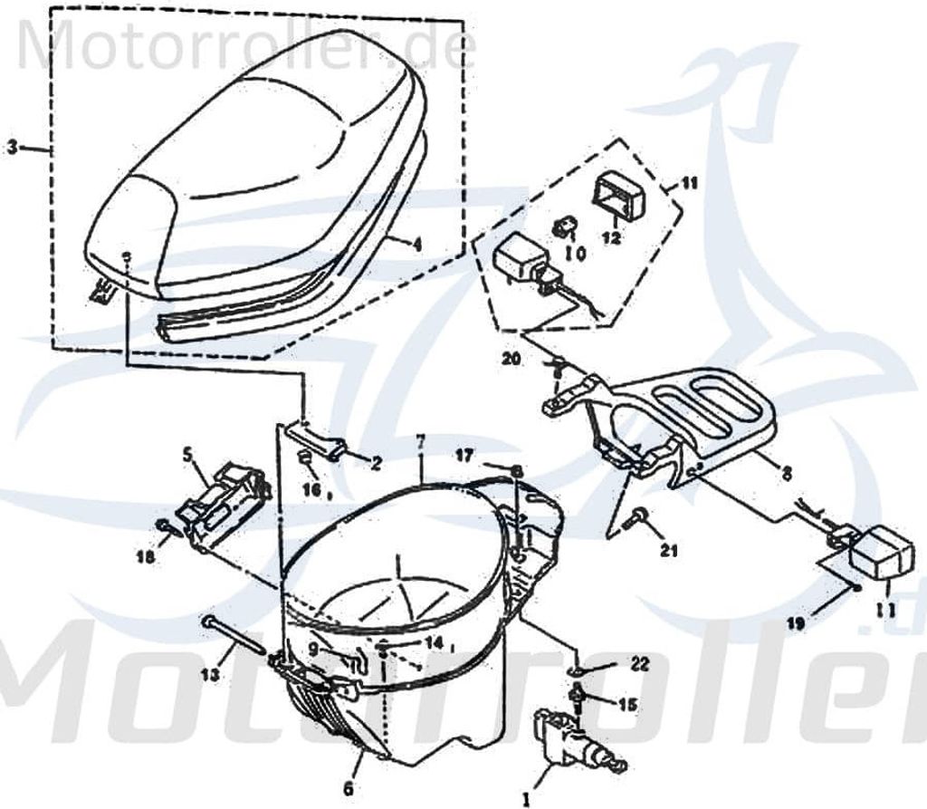 Sitzbank Mofa Motorroller Rex 25 Scooter Sattel 75605