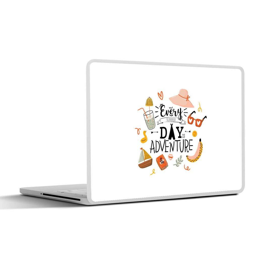 MuchoWow Laptop Aufkleber Sticker Cover Sommer - Hut - Rosa 36.5x27.5 cm - Laptop-Sticker