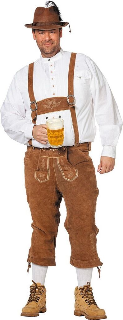 Lederhose Deluxe Leder 3/4 Camel 56