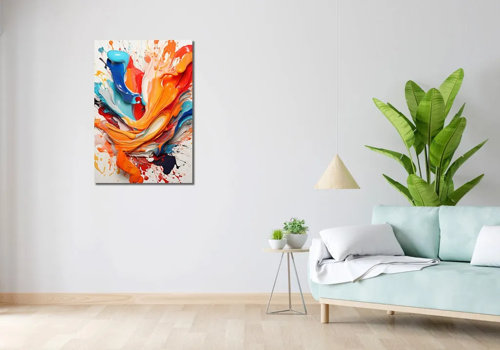 Poster Vagues dansantes 60 x 90 cm - Impression Haute Définition Bleue