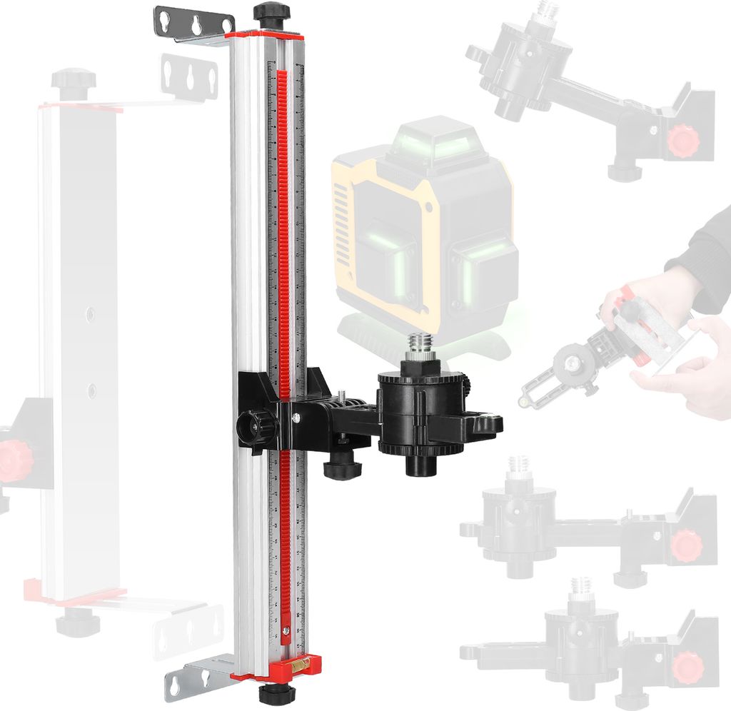 Stabile Montage, Konstruktion aus Aluminiumlegierung, verstellbare Laser-Nivellierhalterung, Laser-Nivellierzubehoer mit 1/4 Zoll bis 5/8 Zoll Univ...