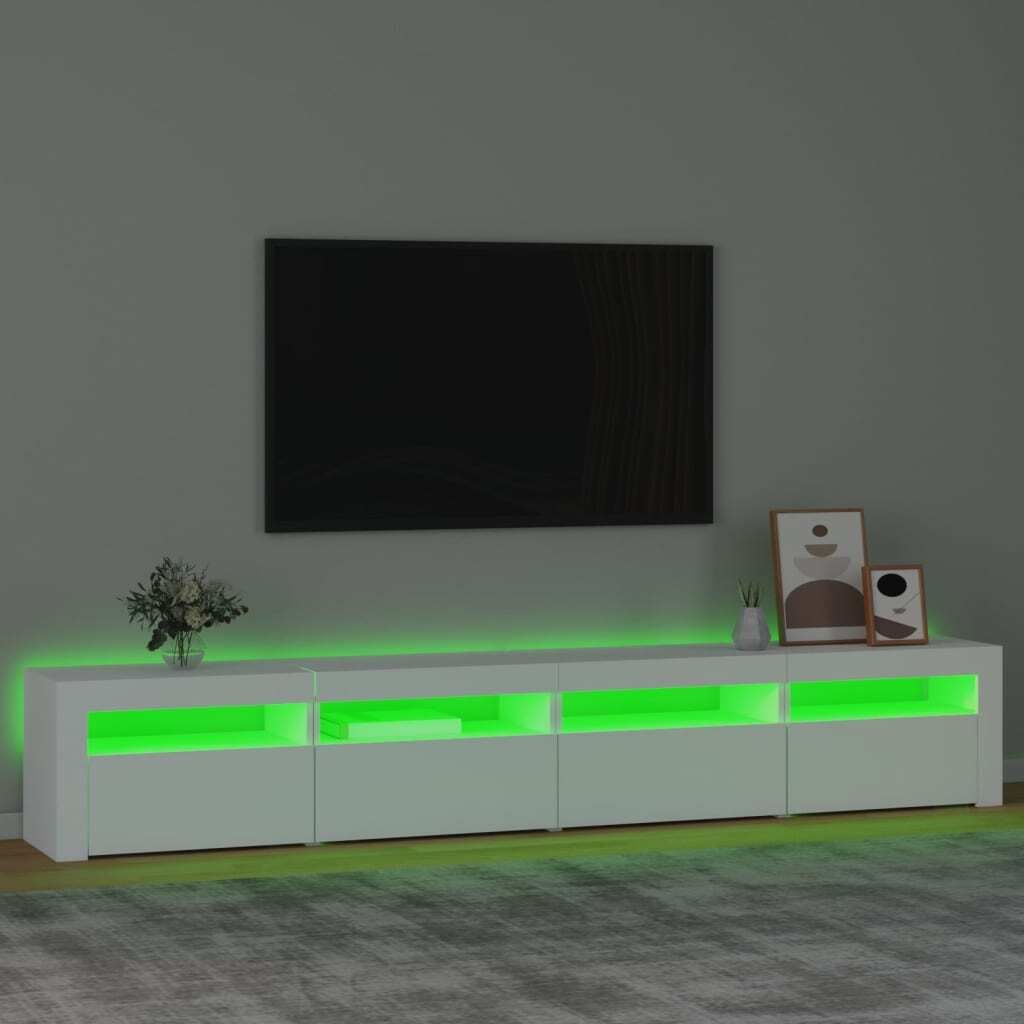 vidaXL TV skříňka s LED světly bílá 240x35x40 cm Obrázek produktu 