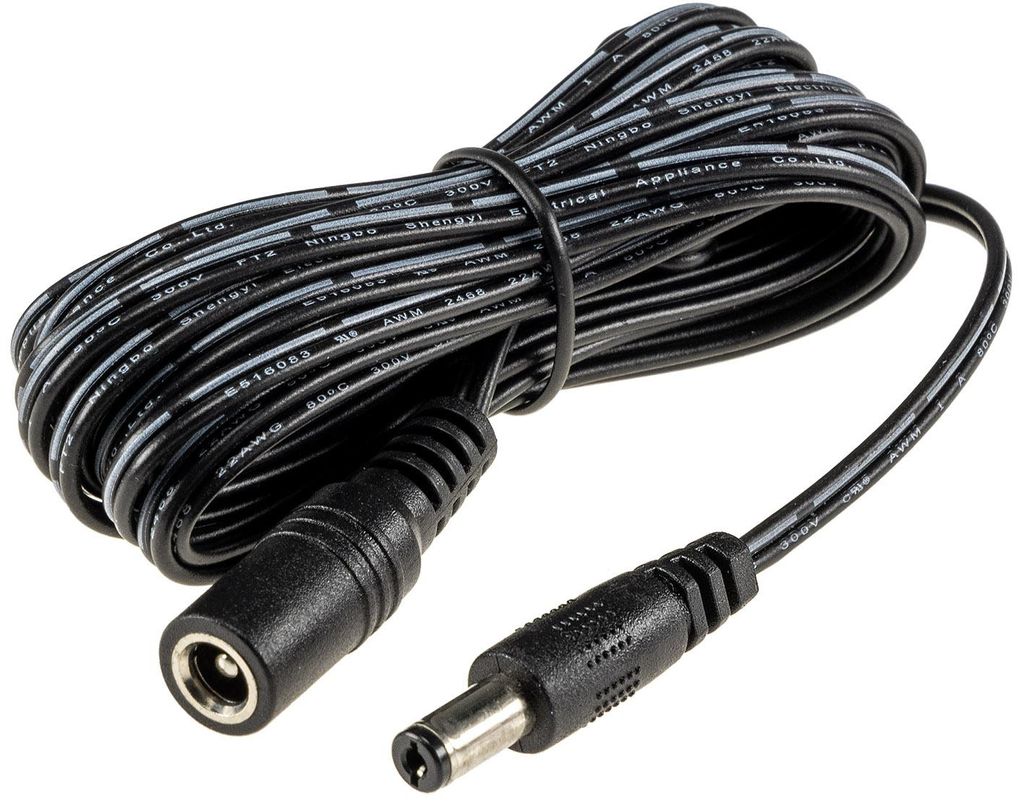 Verlängerungskabel 3m für Netzteile, 5,5mm / 2,1mm Stecker Produktbild 