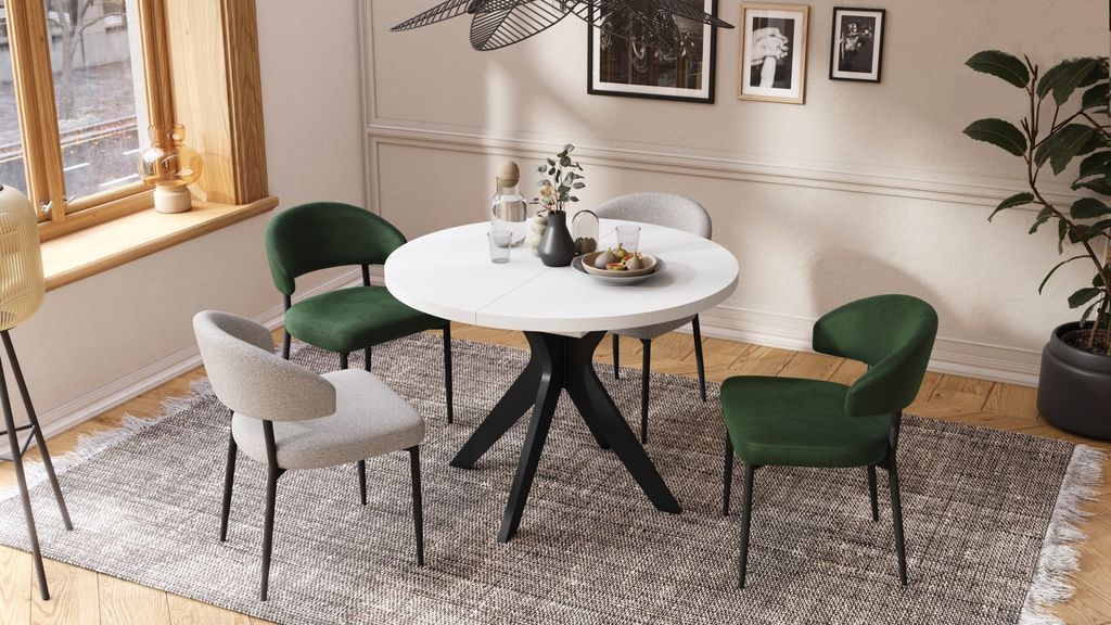 Design Esstisch Renzo ausziehbar 110 bis 180 cm rund Esszimmer Tisch