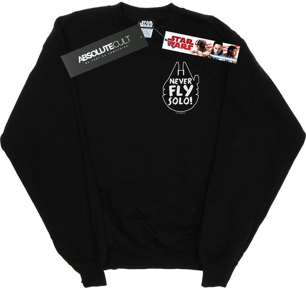 Star Wars - "Never Fly Solo" Sweatshirt für Herren BI45544 (XL) (Schwarz)