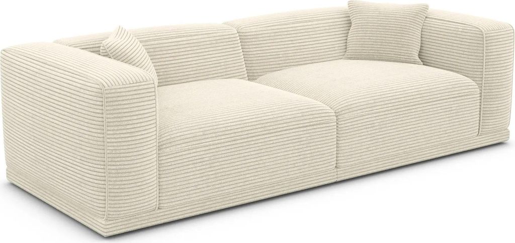 Cord 4-Sitzer Couch Diora Hellbeige