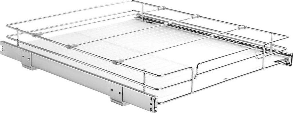 17"W x 21"D Pull Out Cabinet Organizer, Heavy Duty Slide Out Pantry Shelves, Chrome-Plated Steel Roll Out Drawers, Sliding Drawer Storage for Home,...