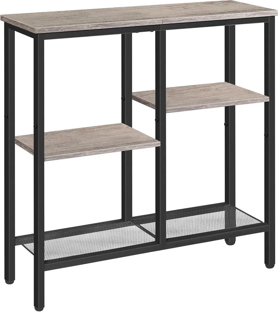 Table d'entrée rétro industrielle HOOBRO gris-noir 75x30x80cm
