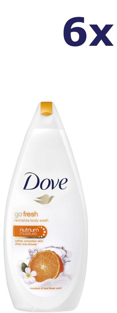 6x Dove Douchegel 250ml go fresh mandarin & tiaré flower