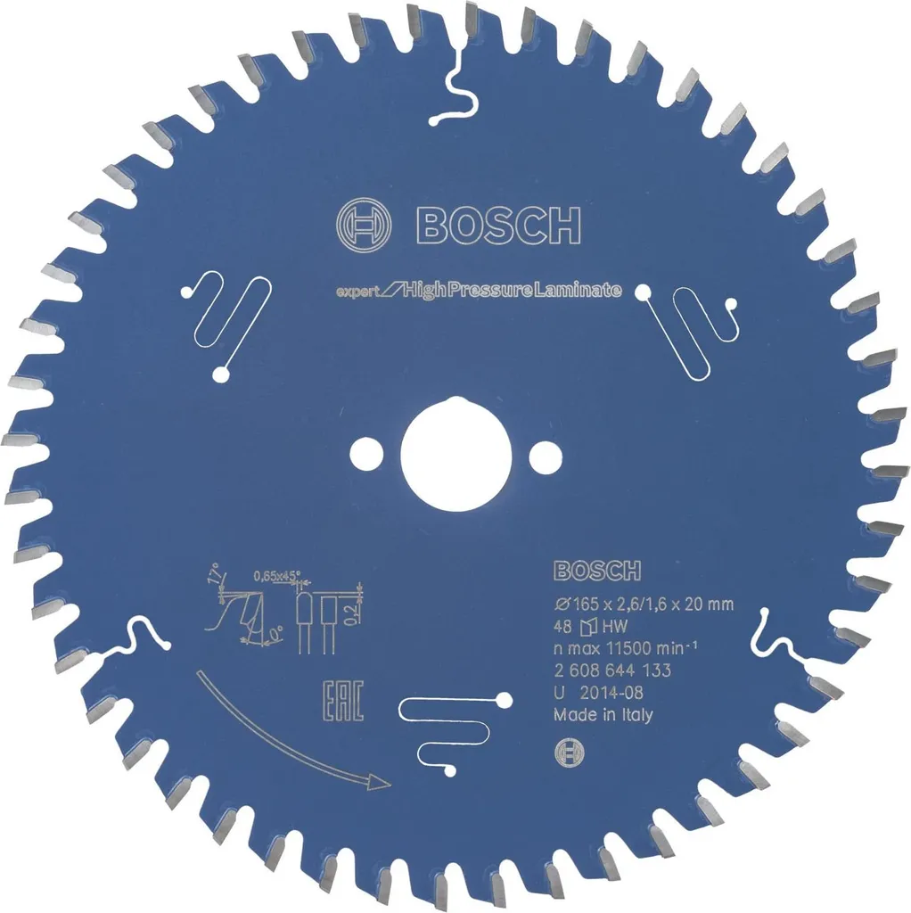 Lama Circolare Bosch 165mm 2608644133 | Addio Scheggiature HPL