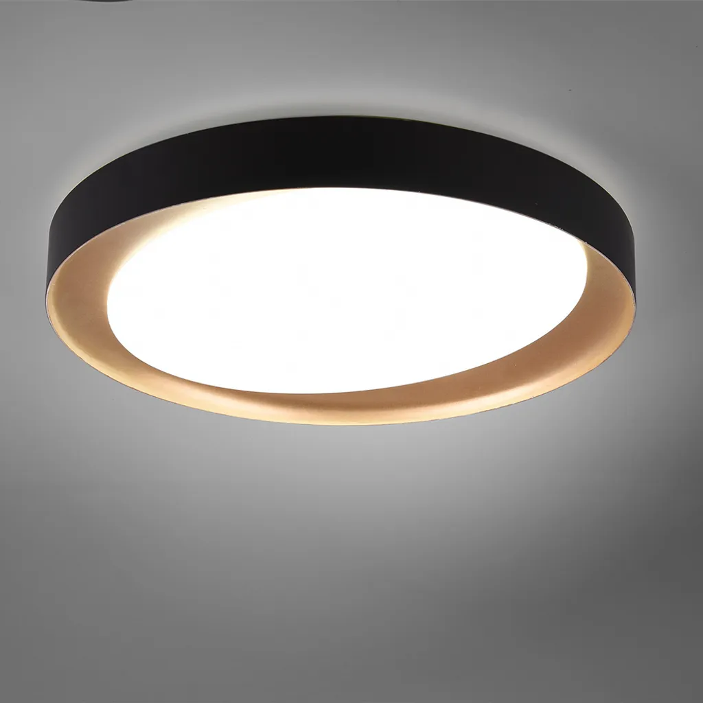Plafonnier Chambre et Salon Noir Mat Ø 48 cm - Luminaire Ambiance Cosy