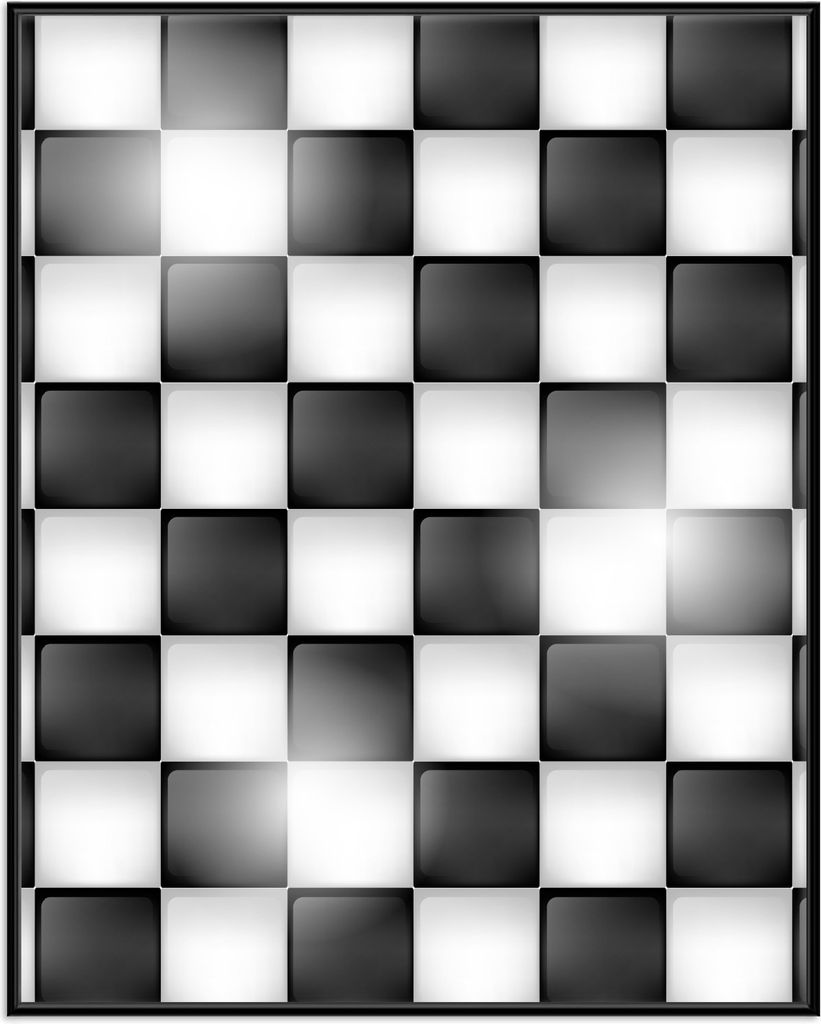 Wallario Wandbild Schachbrett Muster, Größe: 40,30 x 50,30 Produktbild 