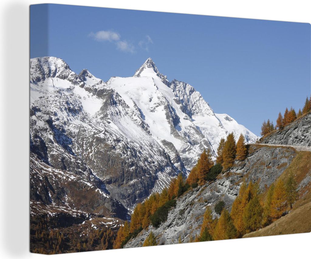 OneMillionCanvasses - Leinwandbilder - 150x100 cm, Großglockner mit Blick von der Großglockner Hochalpenstraße, Wandbilder Kunstdruck Wanddeko...