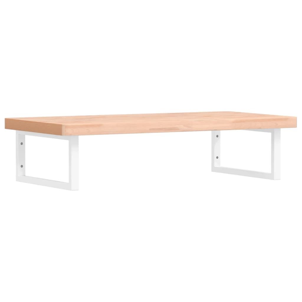 vidaXL Waschbeckenregal Wandmontage Stahl und Massivholz Buche