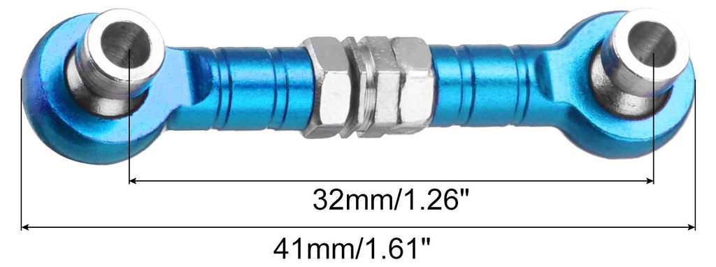 4 Stš¹ck Lenkservo-Gewindestange RC Aluminiumlegierungsglieder fš¹r HSP 1/10 94123 On-Road RC Auto (Blau)