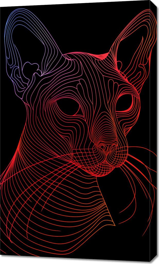 Bild 60x100cm Digitale Katze