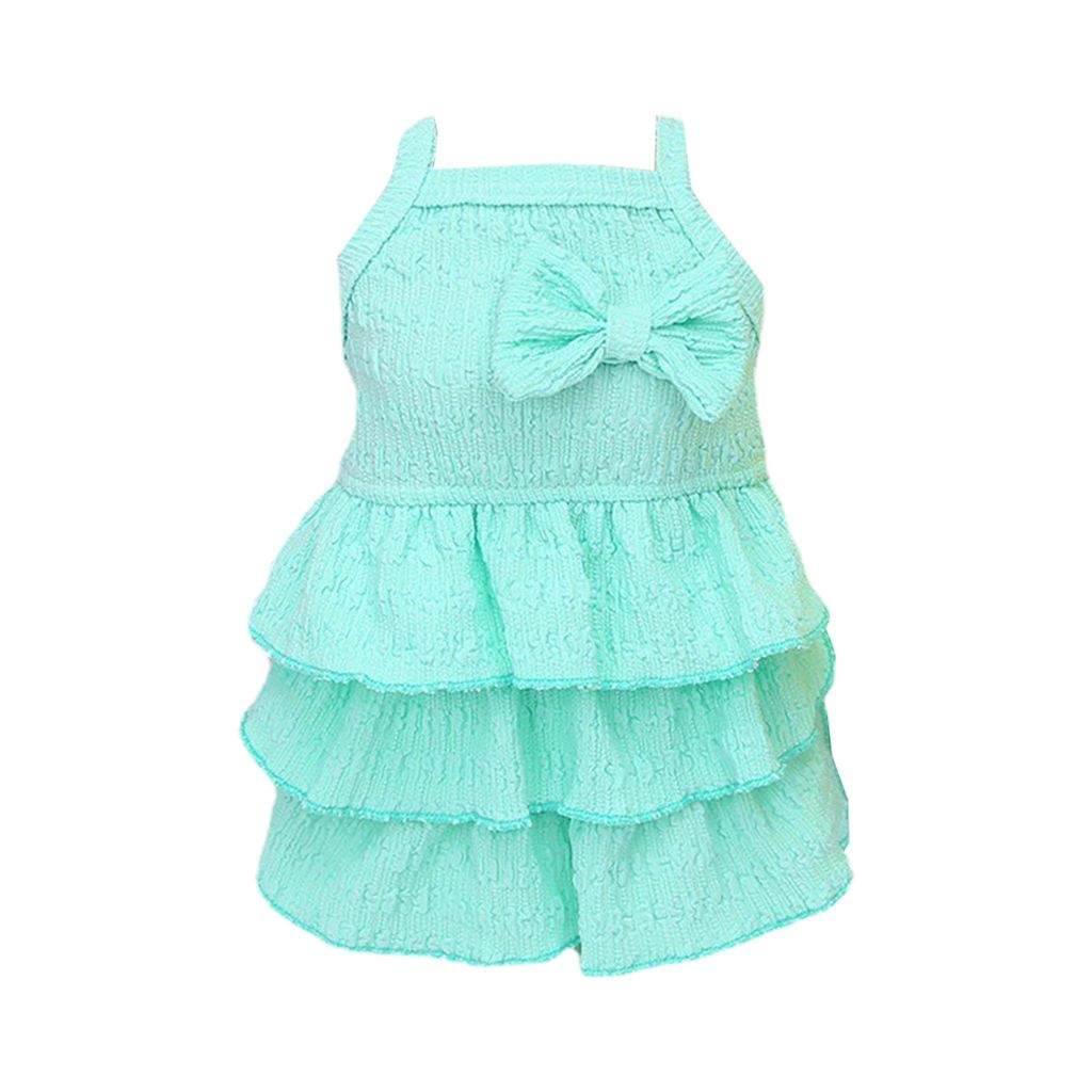 Hundekleid, weich, bequem, atmungsaktiv, bezauberndes Haustier-Hundekleid mit mehrlagigem Saum und Schleife, für den Alltag