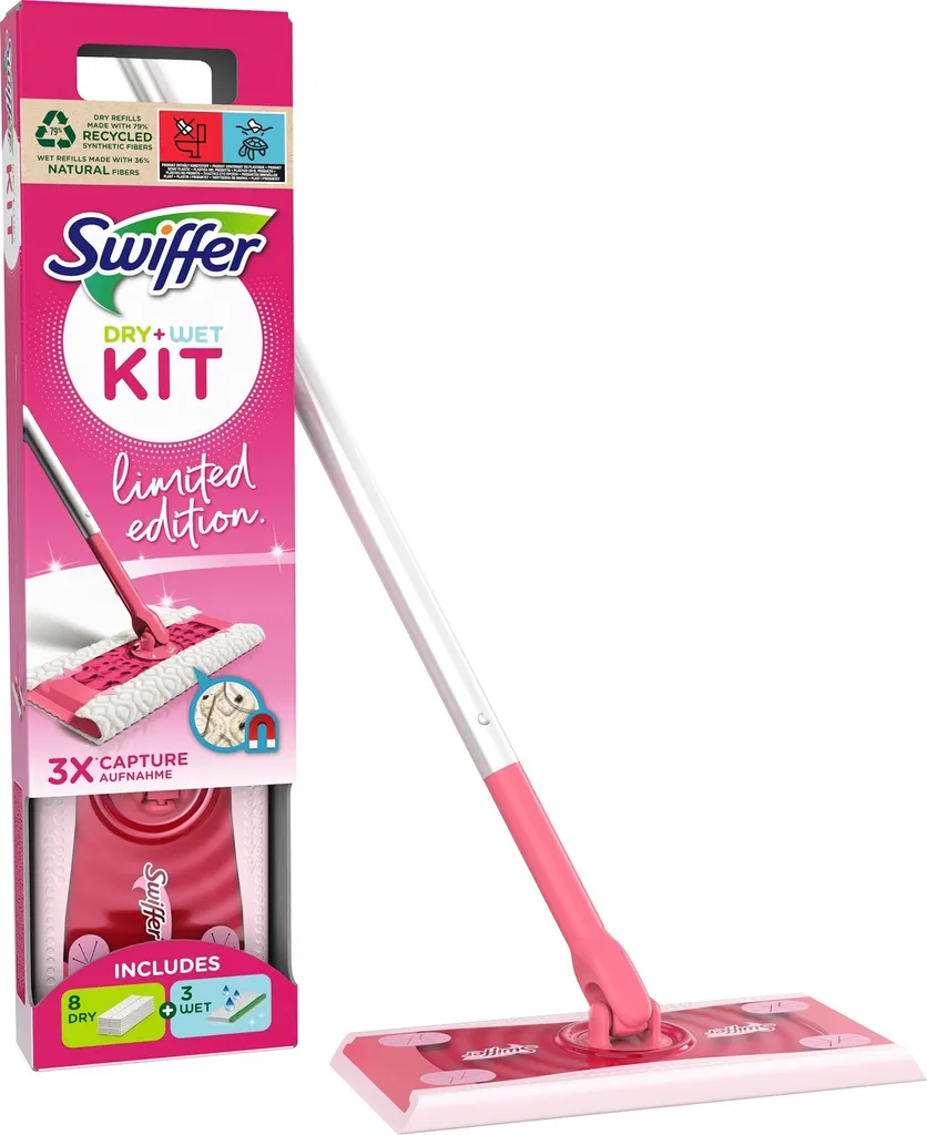 Kit Swiffer Pink avec 11 Recharges : Balai Sol Multi-surfaces Rose - 2
