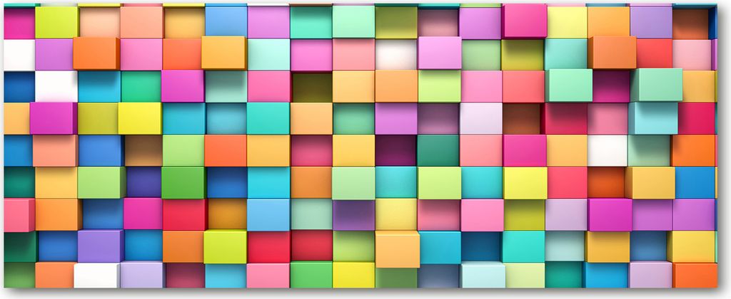 Tulup Leinwandbild - 125x50 cm - Wandkunst - Drucke auf Leinwand - Leinwanddruck - Sonstige - Mehrfarbig - Bunte Quadrate