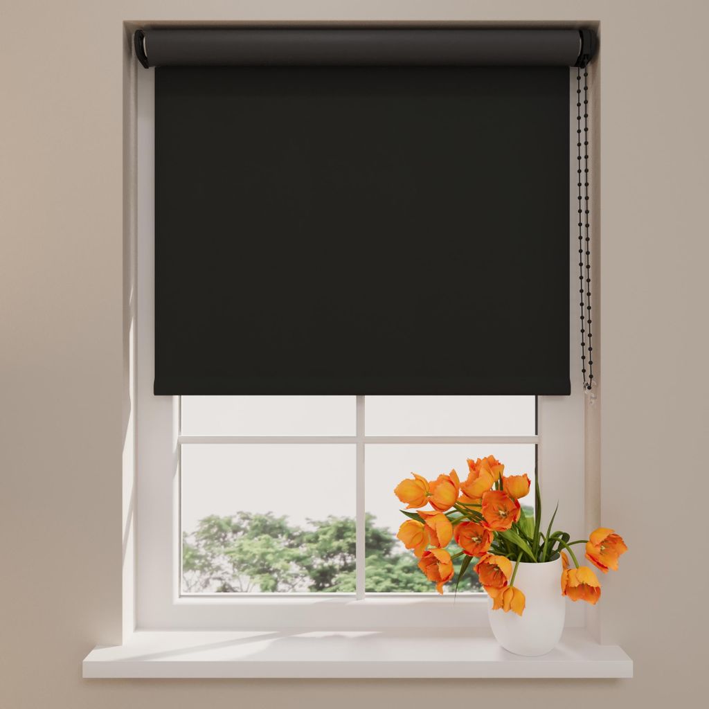 DTCH Verdunkelungsrollo – Easy Match – Schwarz – 60 x 190 cm (BxH) – Ohne Bohren