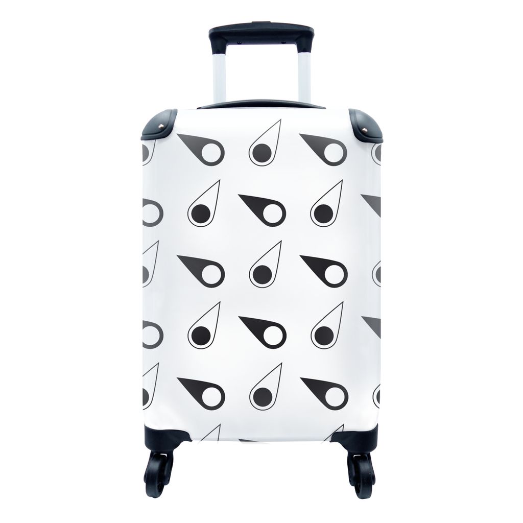 MuchoWow Koffer Handgepäck Trolley Rollkoffer Kleine Reisekoffer mit 4 Rollen - Kompass - Muster - Reisen - Cabin Size < 55x40x23 cm & 55x40x20 ...